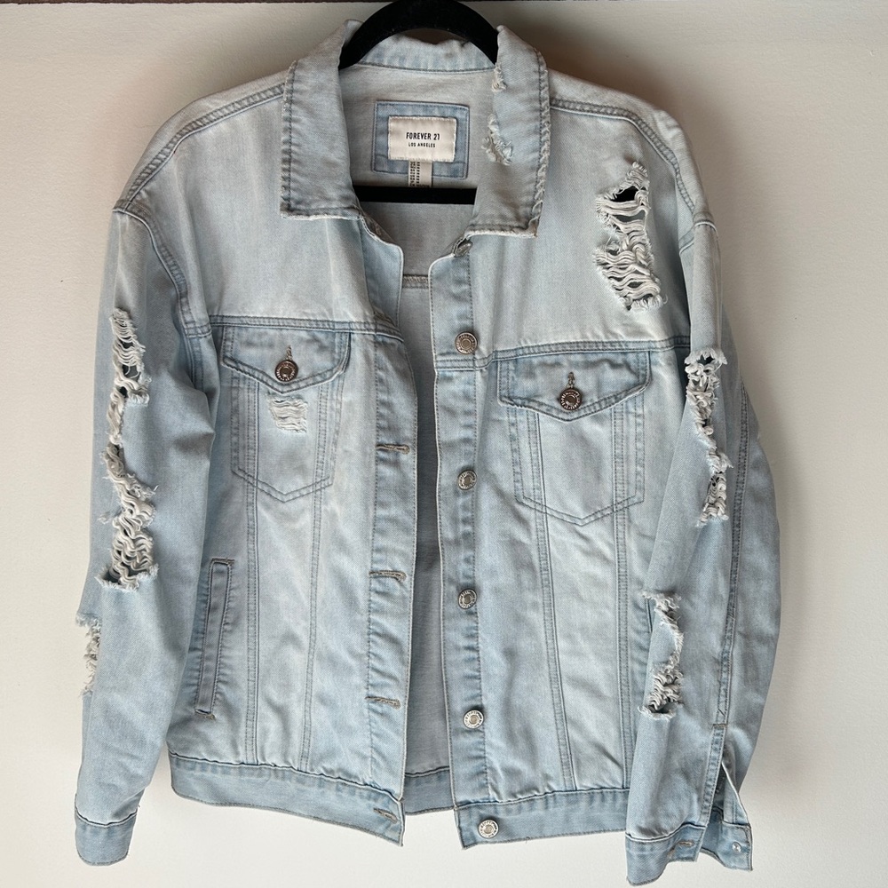 Forever 21 distressed denim jacket
